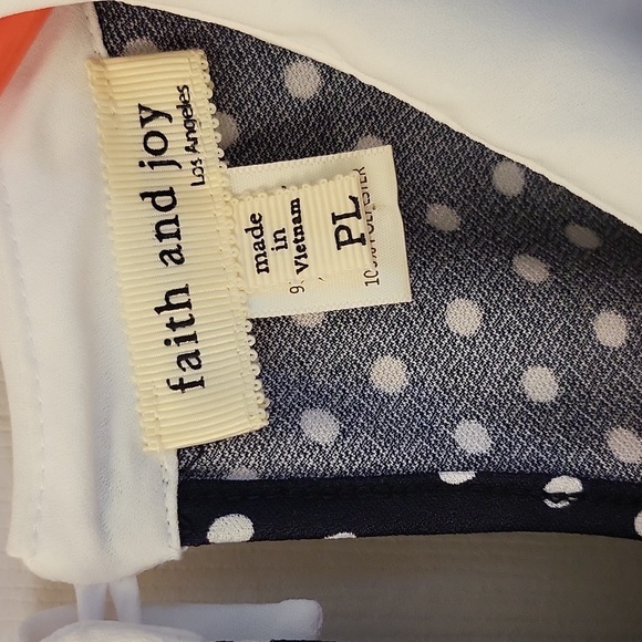 Navy blue polka dot blouse - Picture 2 of 7